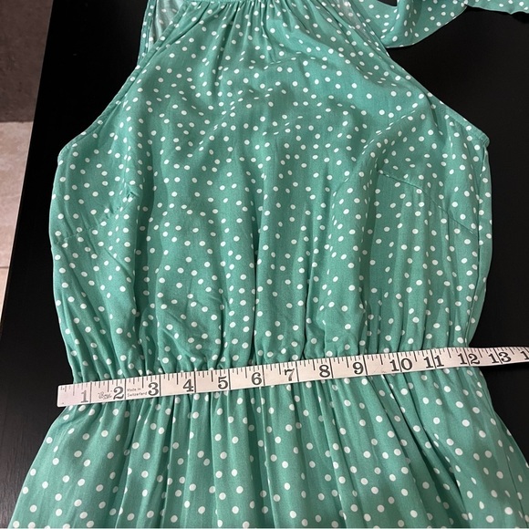 PRETTYGARDEN Halter Neck Sleeveless Maxi Dress tiered Sundress, polka dot, sz S - Picture 13 of 16